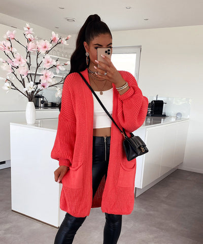 Cardigan Leilani Kurz Koralle  Ladypolitan - Fashion Onlineshop für Damen   