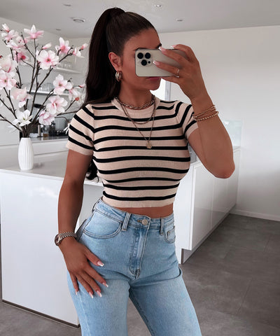 Crop T-Shirt Maite Beige  Ladypolitan ♡   