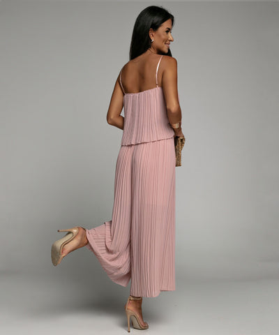 Eleganter Plissee Einteiler Rosa  Ladypolitan - Fashion Onlineshop für Damen   