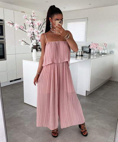 Eleganter Plissee Einteiler Rosa  Ladypolitan - Fashion Onlineshop für Damen   