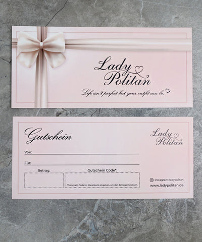 Gutschein Post 25€ - 500€  Ladypolitan - Fashion Onlineshop für Damen   