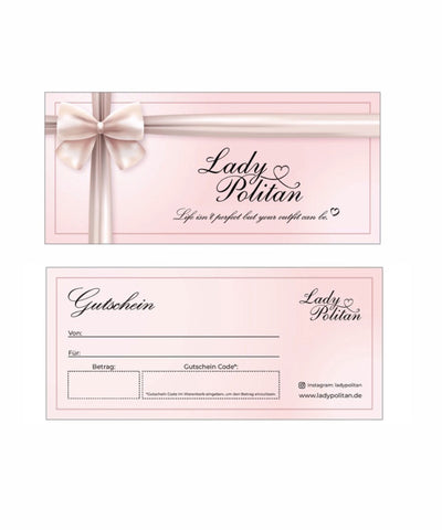 Gutschein Post 25€ - 500€  Ladypolitan - Fashion Onlineshop für Damen   