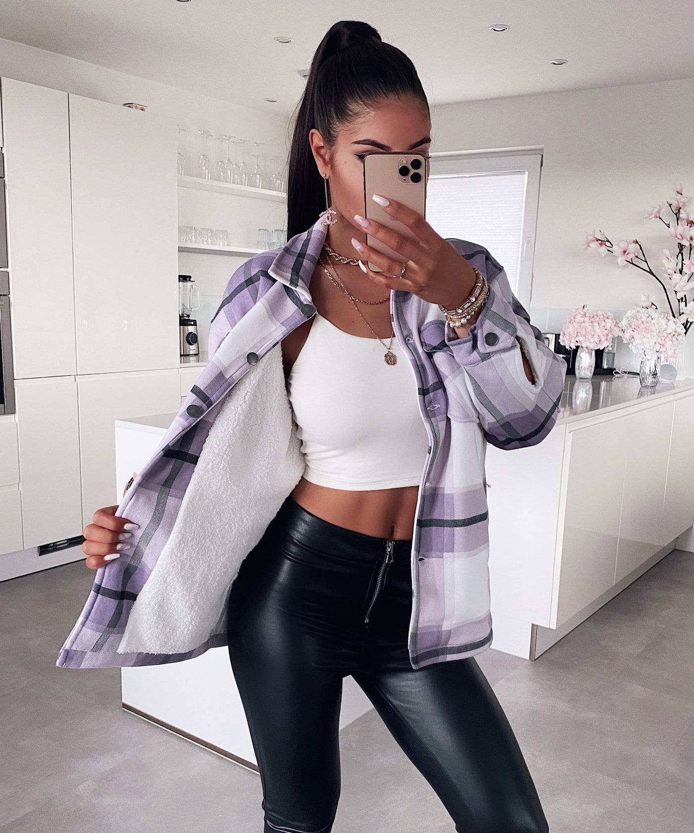 Hemd Pretty GEFÜTTERT Lila  Ladypolitan - Fashion Onlineshop für Damen   