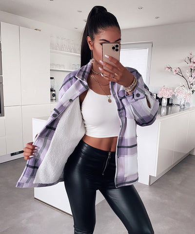 Hemd Pretty GEFÜTTERT Lila  Ladypolitan - Fashion Onlineshop für Damen   