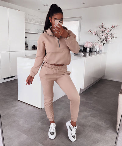 Jogger Set Hanna Beige Neu  Ladypolitan - Fashion Onlineshop für Damen   
