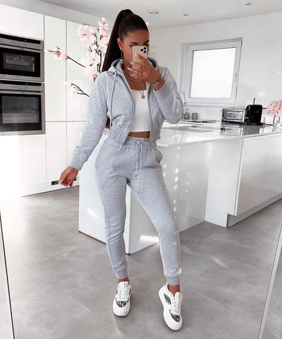 Jogger Set Selena Grau Neu  Ladypolitan - Fashion Onlineshop für Damen   