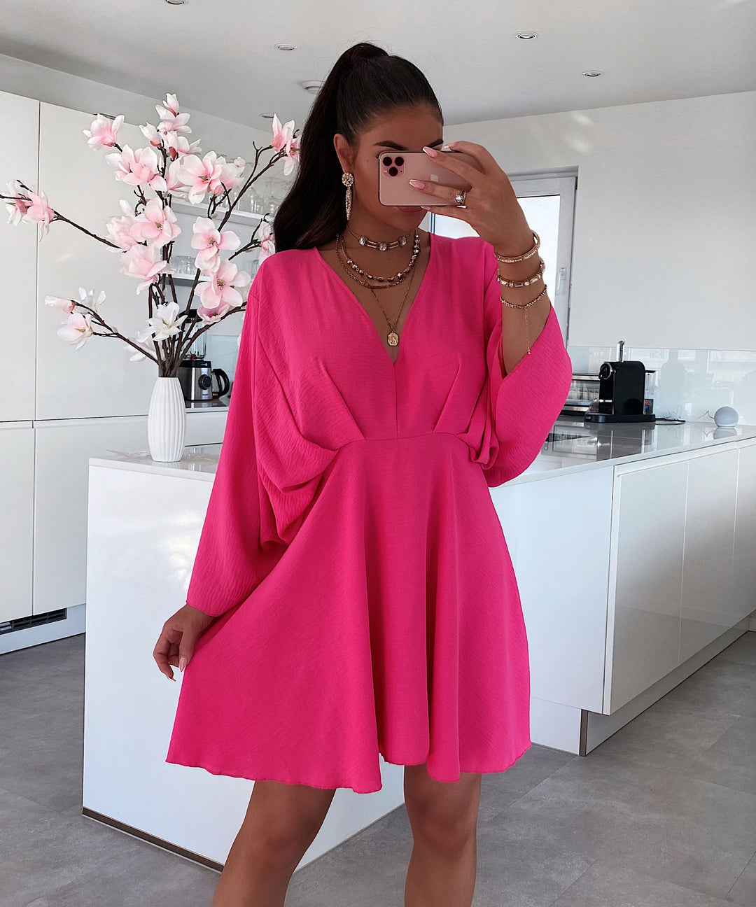 homecoming dress hot pink Spaghetti Straps Scoop Hot Pink Short Homecoming Dress Tight Graduation Dress QH2392 US6 / Custom Color main image 1