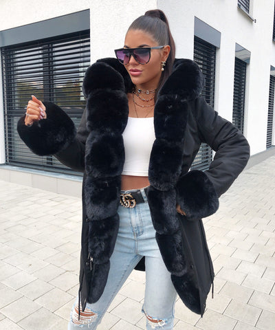 Kunstpelzjacke Glamour Schwarz  Ladypolitan - Fashion Onlineshop für Damen   