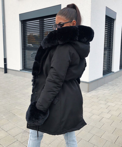 Kunstpelzjacke Glamour Schwarz  Ladypolitan - Fashion Onlineshop für Damen   