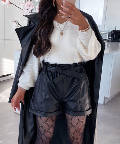 Leder Shorts Malaysia Schwarz  Ladypolitan - Fashion Onlineshop für Damen   