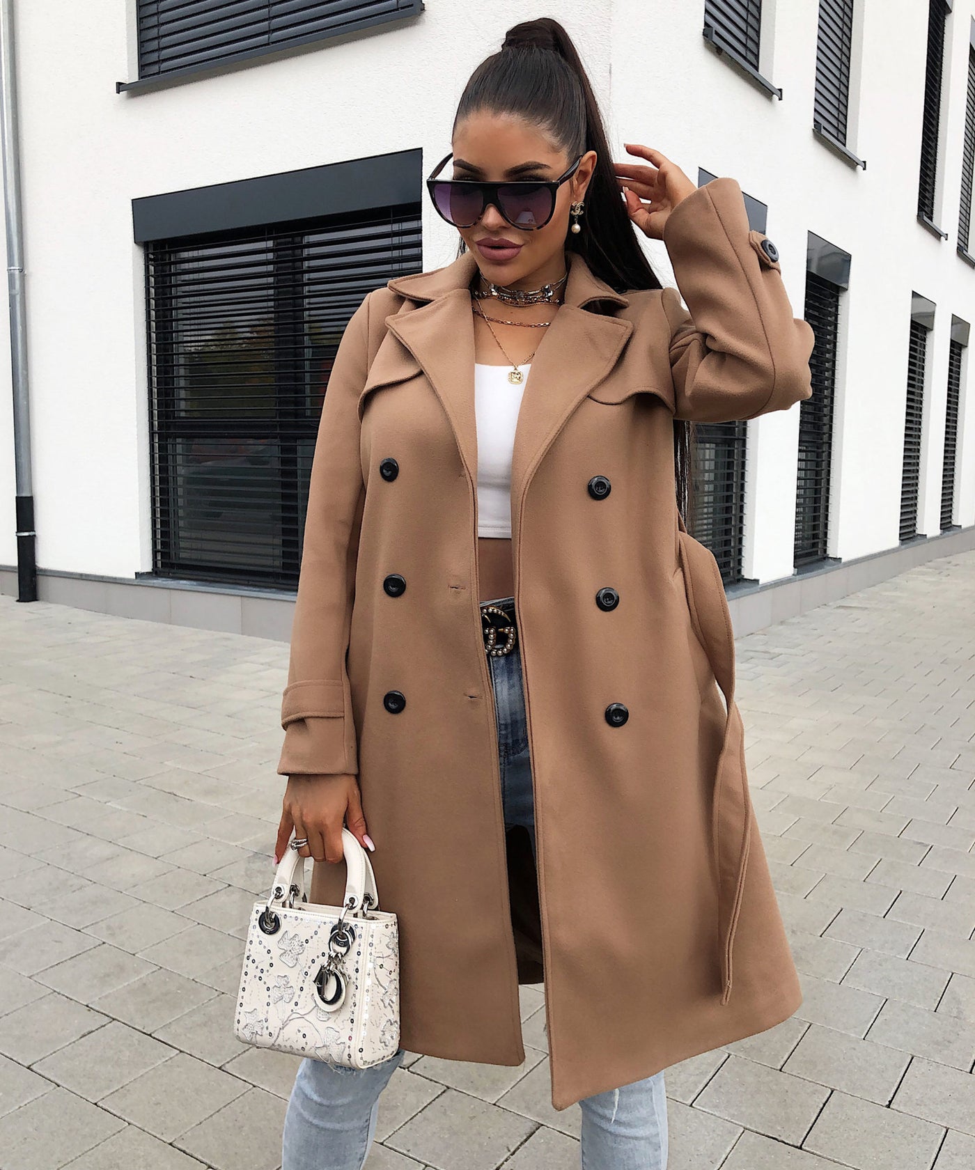 Mantel Amber Braun  Ladypolitan - Fashion Onlineshop für Damen   