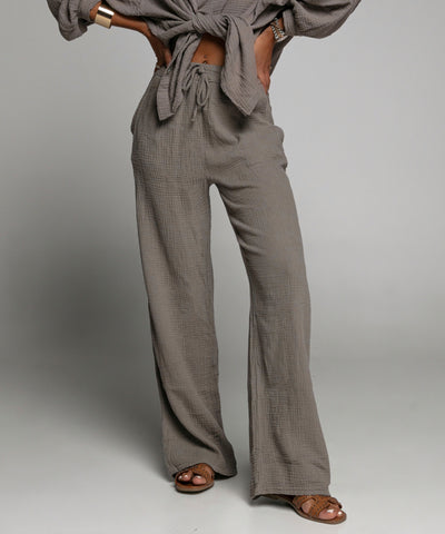 Musselin Hose Abril Taupe  Ladypolitan ♡   