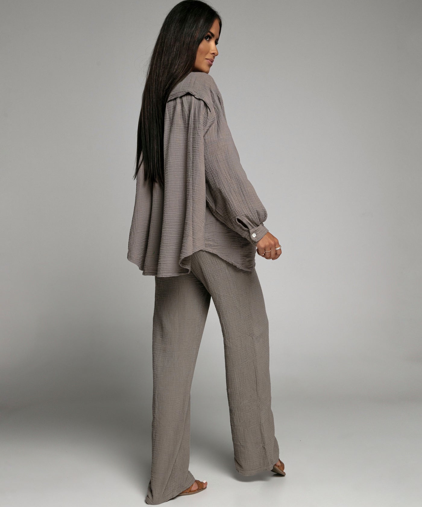 Musselin Hose Abril Taupe  Ladypolitan ♡   