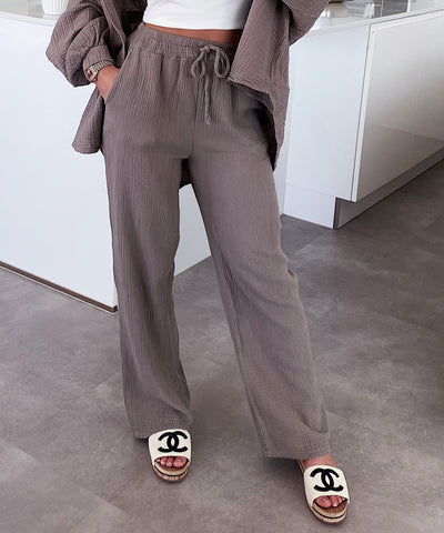 Musselin Hose Abril Taupe  Ladypolitan ♡   