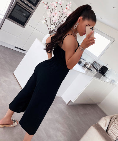 Musselin Jumpsuit Valeria Schwarz  Ladypolitan ♡   