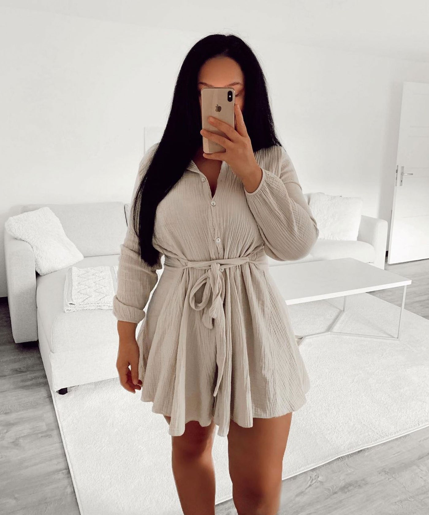Musselin Kleid Daisy Beige  Ladypolitan - Fashion Onlineshop für Damen   