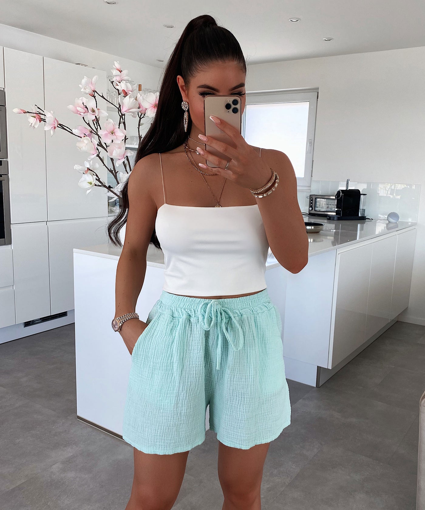 Musselin Shorts Mint  Ladypolitan ♡   