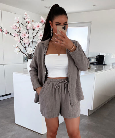 Musselin Shorts Taupe  Ladypolitan ♡   
