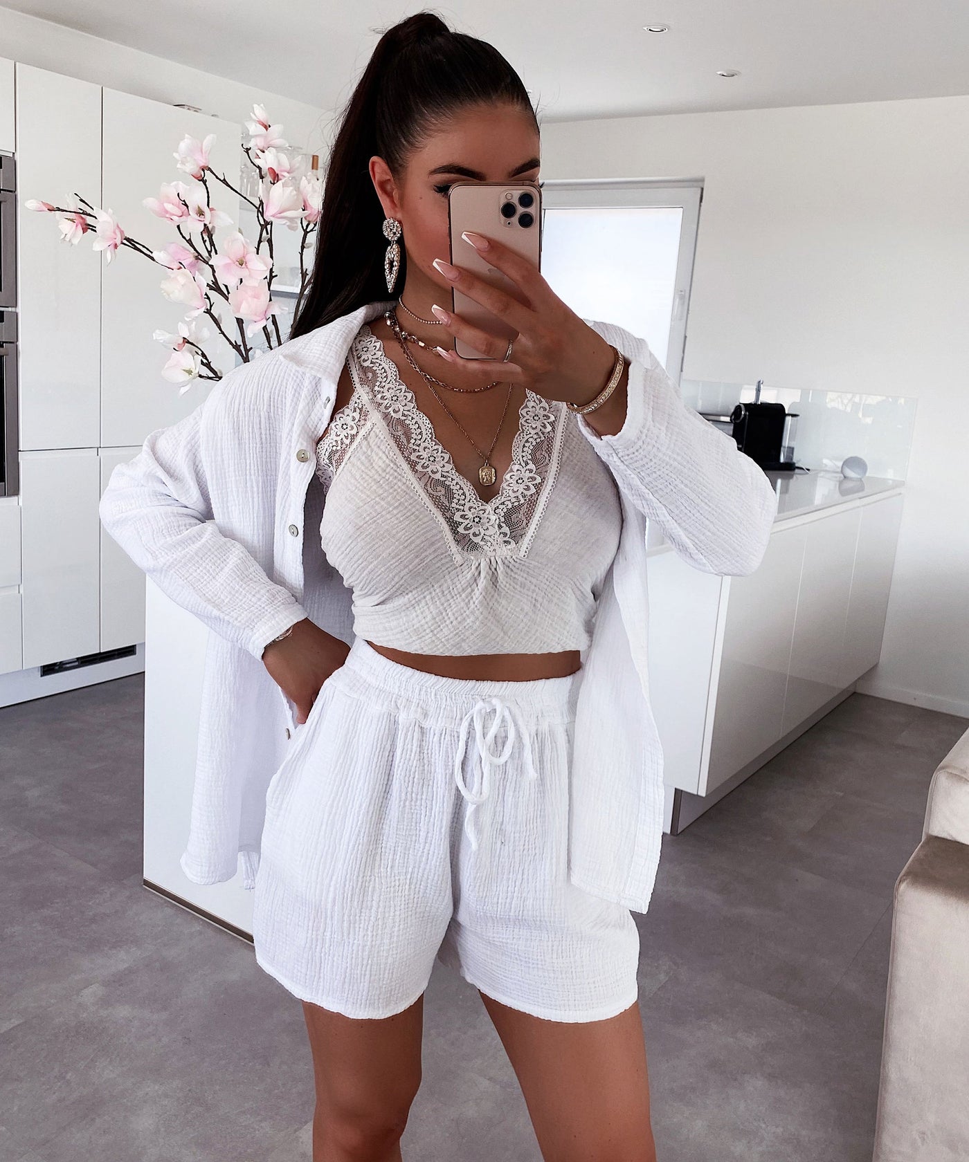 Musselin Top Marta Beige  Ladypolitan ♡   