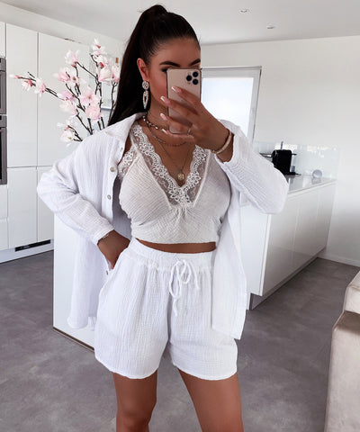 Musselin Top Marta Beige  Ladypolitan ♡   