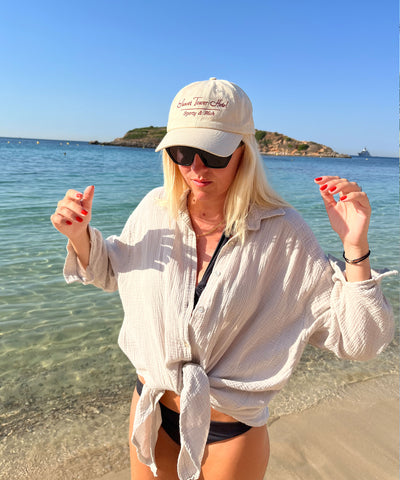 Oversize Musselin Bluse Freya Beige Kurz  Ladypolitan - Fashion Onlineshop für Damen   