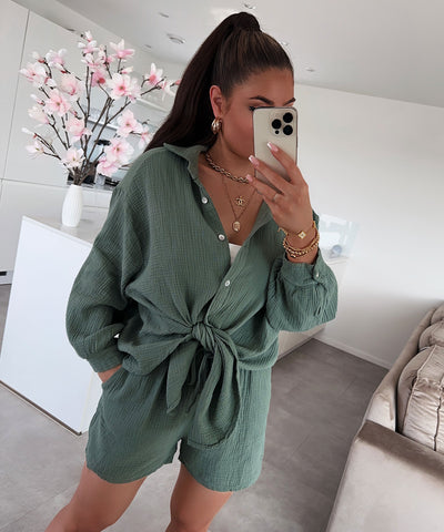 Oversize Musselin Set Alva Khaki  Ladypolitan ♡   