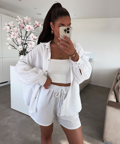 Oversize Musselin Set Alva Weiß  Ladypolitan ♡   