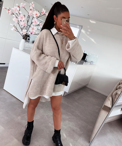 Oversize Pullover Elsa Beige  Ladypolitan ♡   