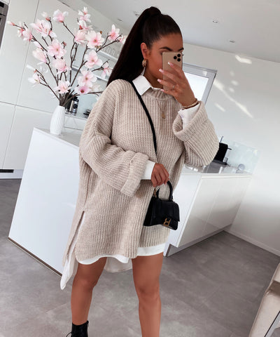 Oversize Pullover Elsa Beige  Ladypolitan ♡   