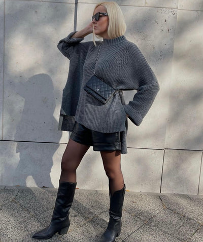 Oversize Pullover Elsa Dunkelgrau  Ladypolitan ♡   