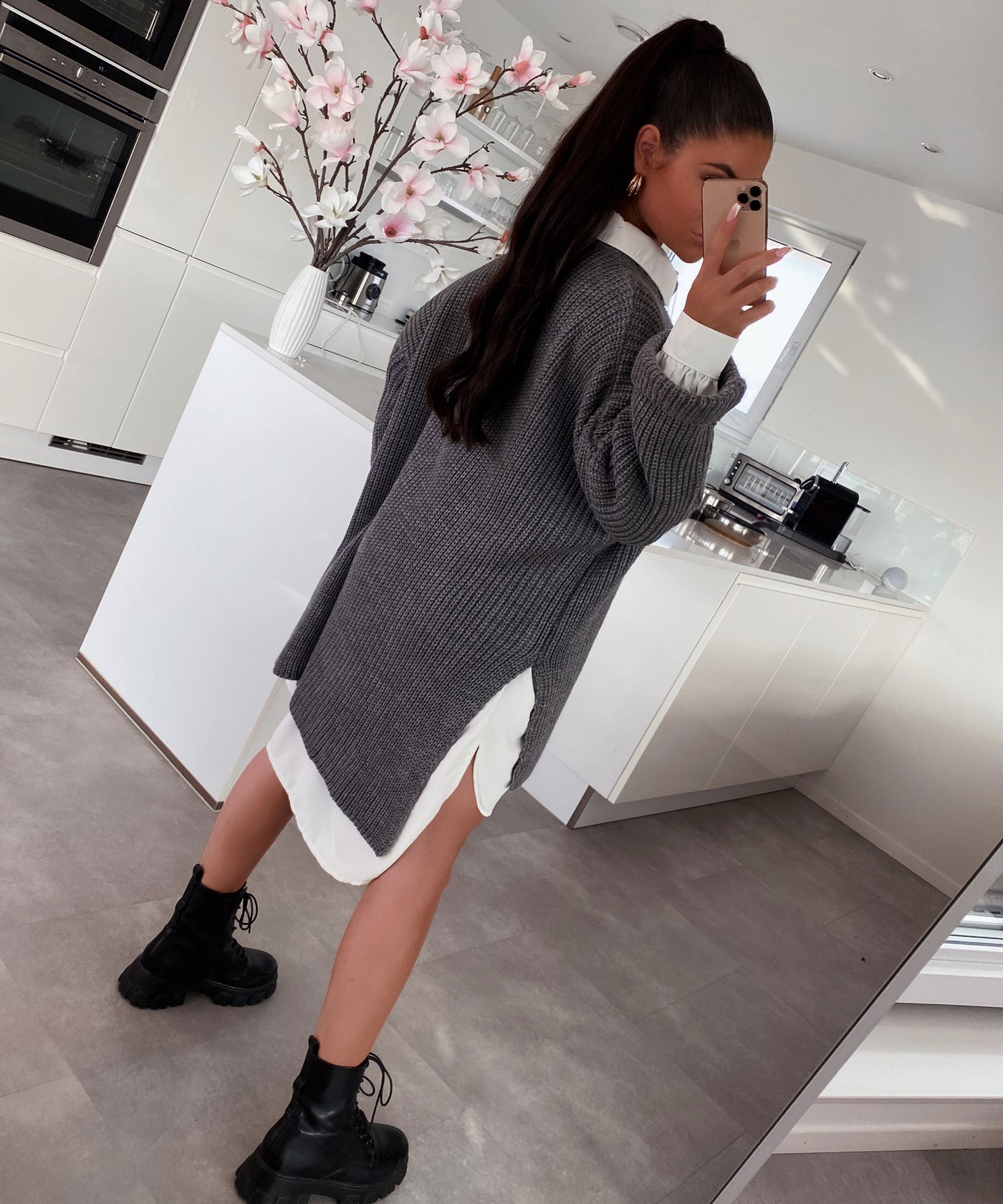 Oversize Pullover Elsa Dunkelgrau  Ladypolitan ♡   