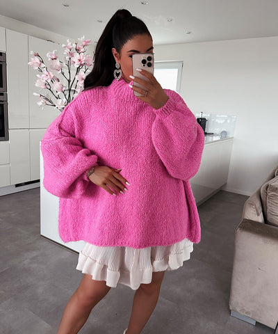Oversize Pullover Nata Fuchsia Pink  Ladypolitan ♡   