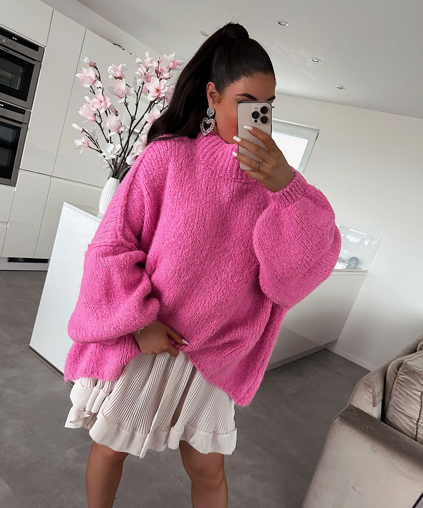 Oversize Pullover Nata Fuchsia Pink  Ladypolitan ♡   