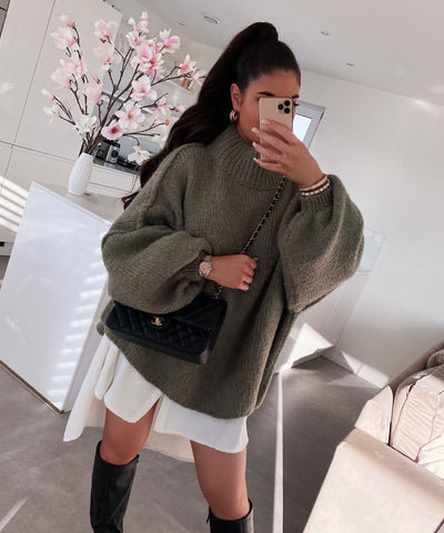 Oversize Pullover Nata Khaki  Ladypolitan ♡   
