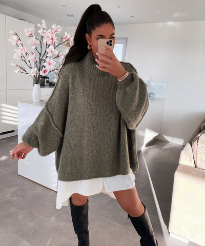 Oversize Pullover Nata Khaki  Ladypolitan ♡   