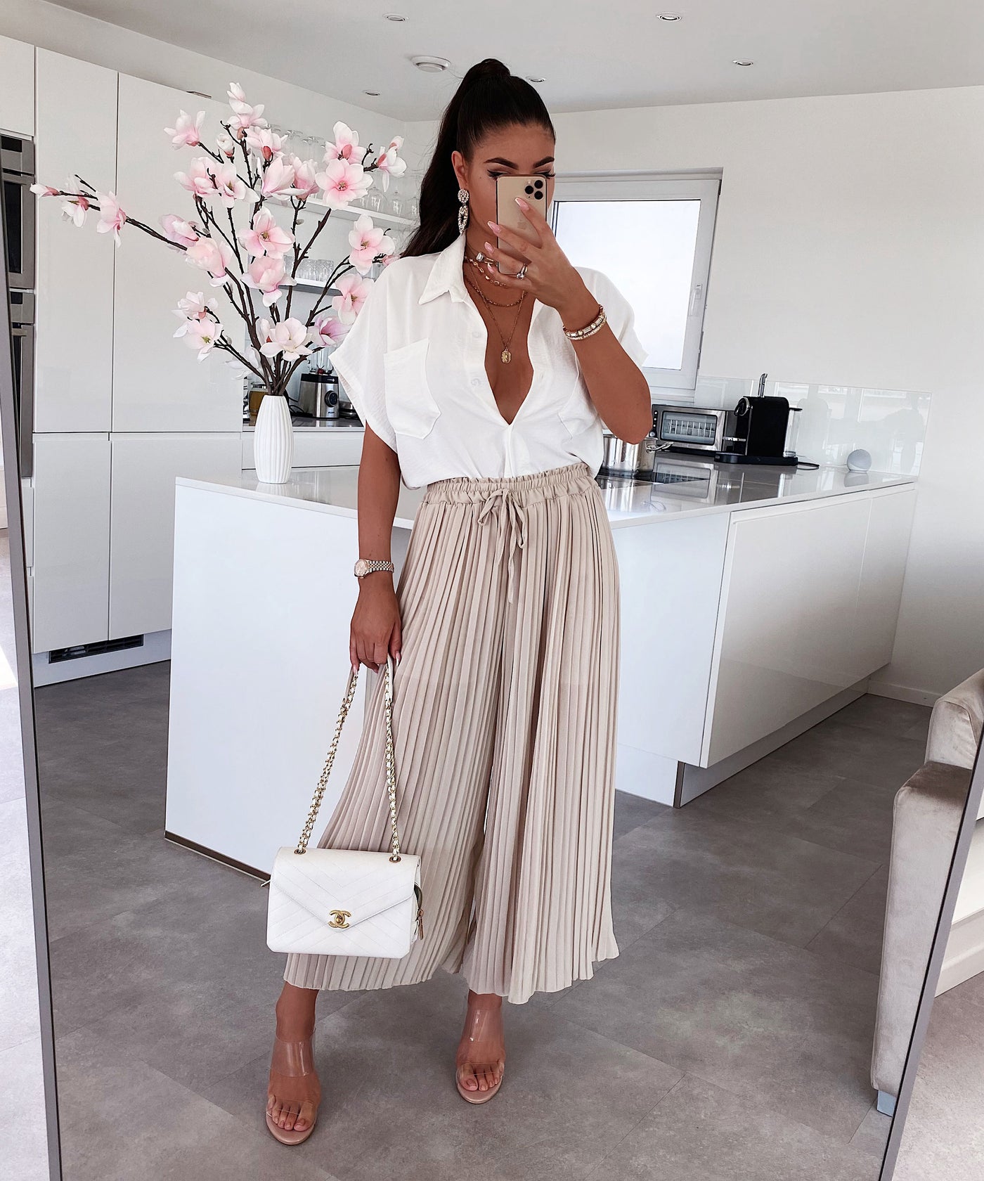 Plissee Hose Mira Beige  Ladypolitan - Fashion Onlineshop für Damen   