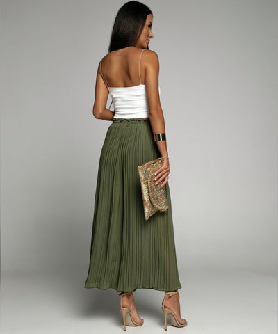 Plissee Hose Mira Khaki  Ladypolitan - Fashion Onlineshop für Damen   