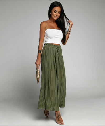 Plissee Hose Mira Khaki  Ladypolitan - Fashion Onlineshop für Damen   