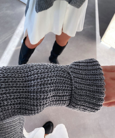Pullover Elsa Kurz Dunkelgrau  Ladypolitan ♡   