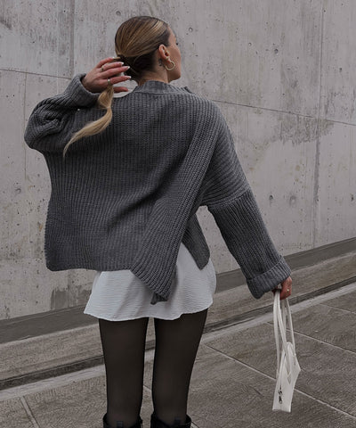 Pullover Elsa Kurz Dunkelgrau  Ladypolitan ♡   