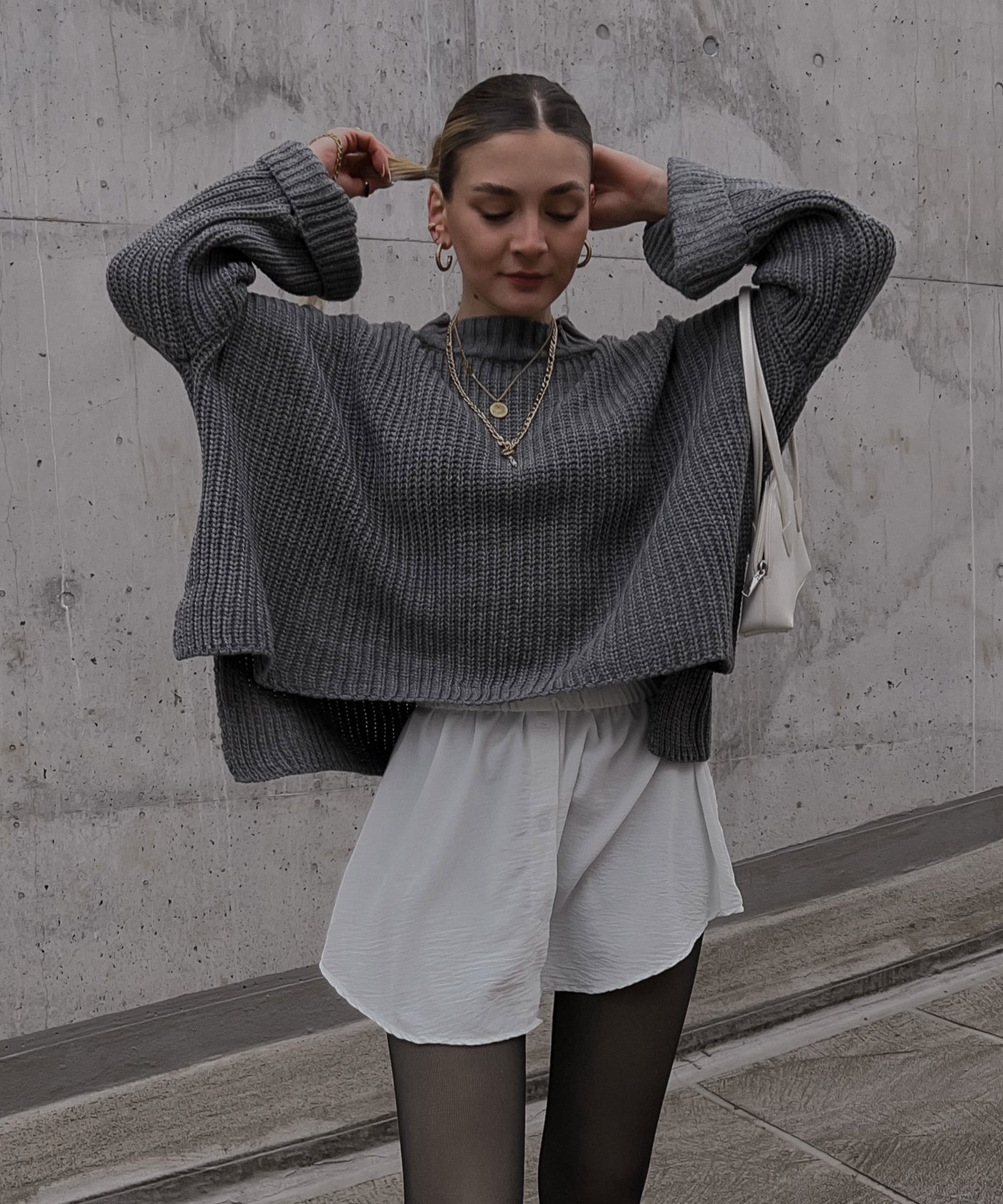 Pullover Elsa Kurz Dunkelgrau  Ladypolitan ♡   