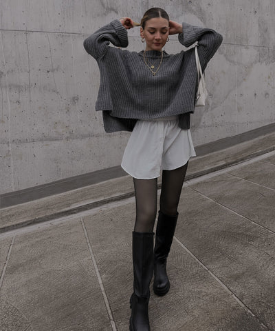 Pullover Elsa Kurz Dunkelgrau  Ladypolitan ♡   