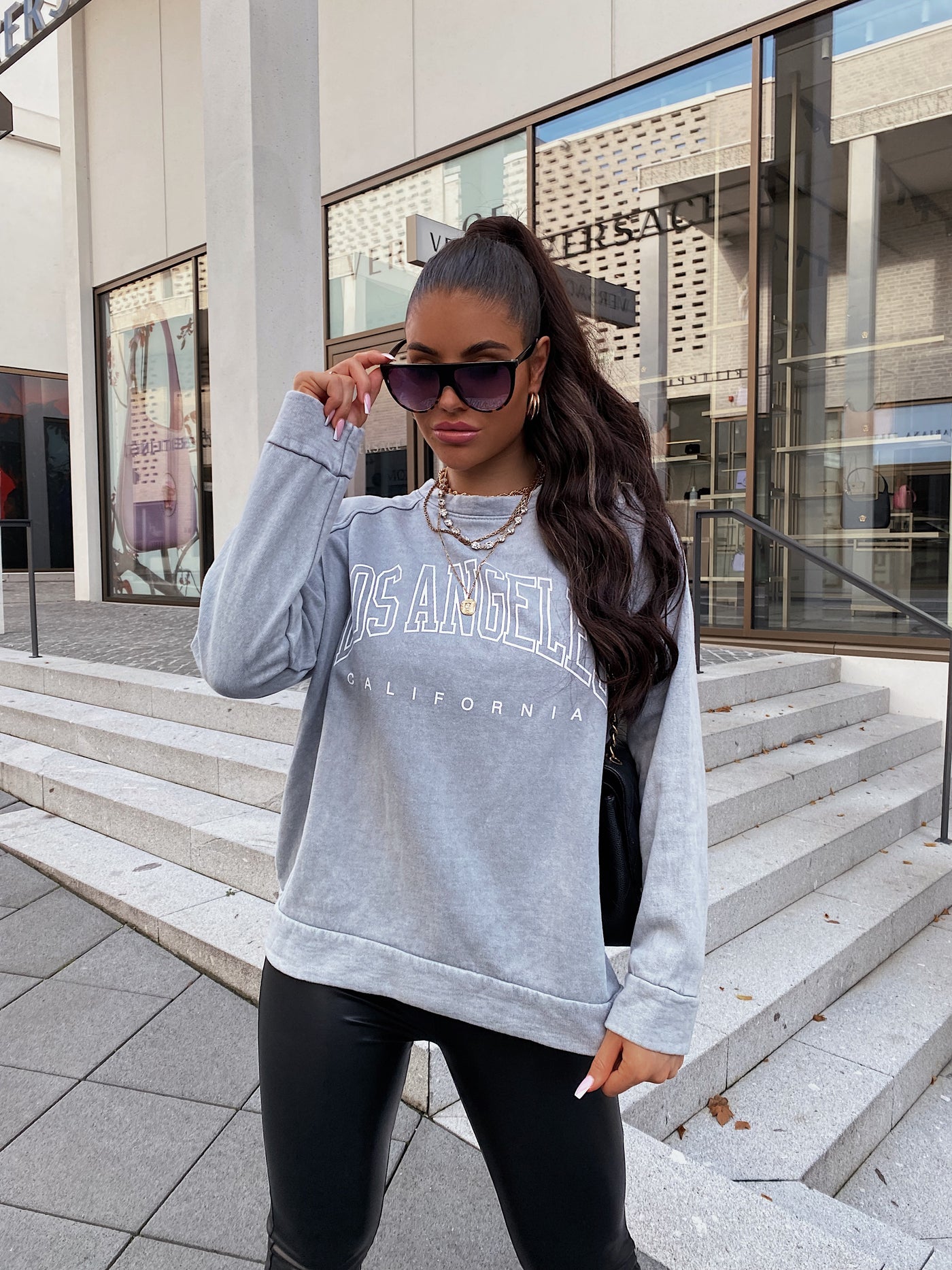 Pullover Los Angeles Grau  Ladypolitan ♡   