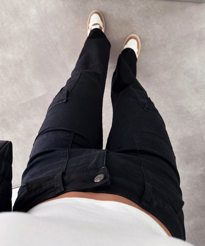 Stretch Cargojeans Palmira Schwarz  Ladypolitan ♡   