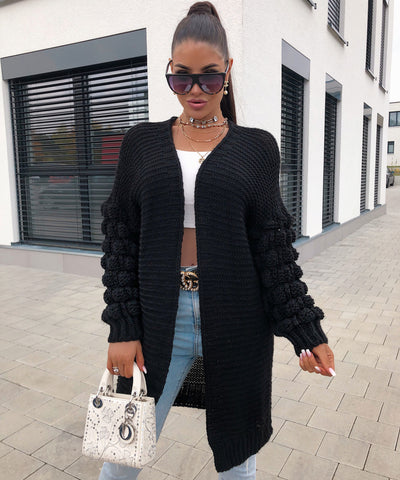 Strickjacke Cloudy Lang Schwarz  Ladypolitan - Fashion Onlineshop für Damen   