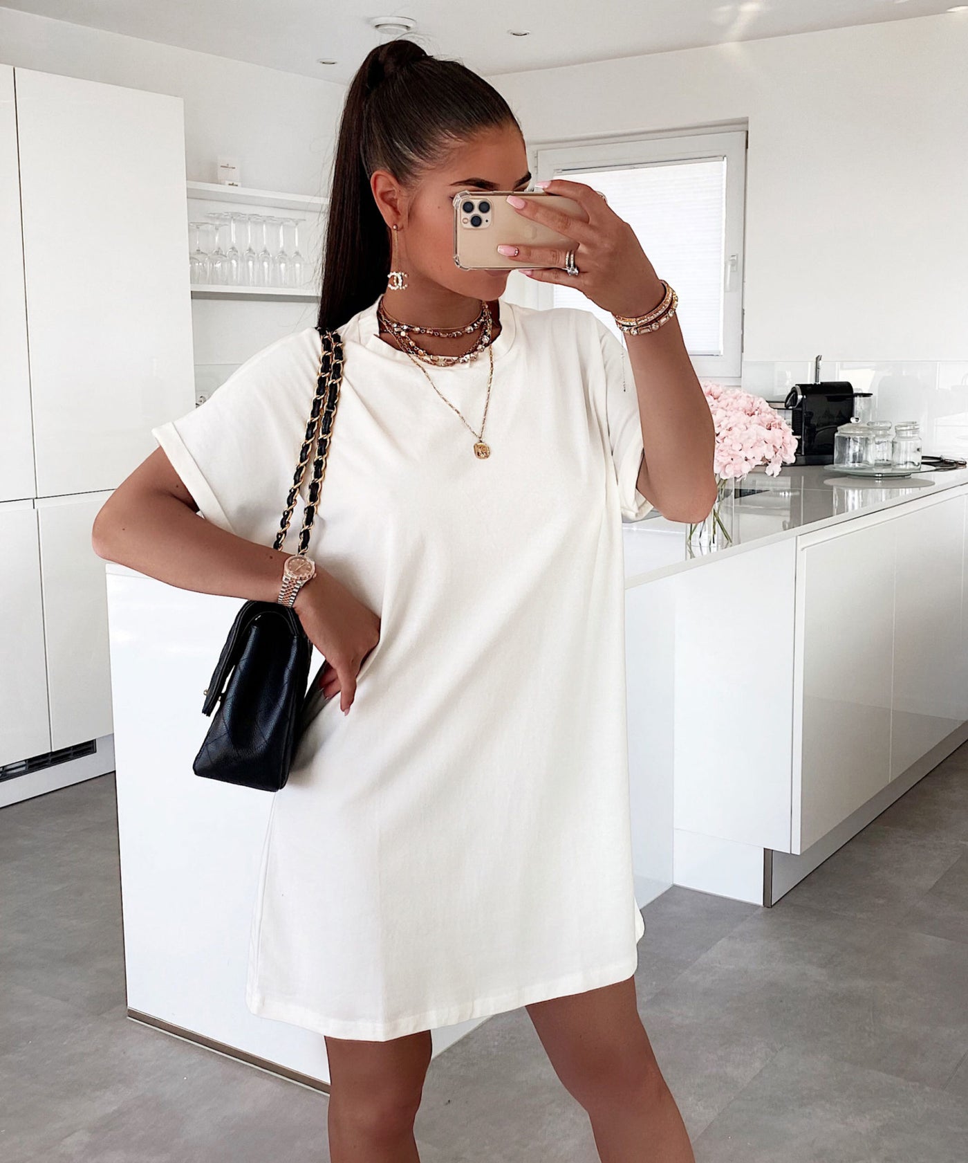 T-Shirtkleid Daniela Weiß  Ladypolitan - Fashion Onlineshop für Damen   