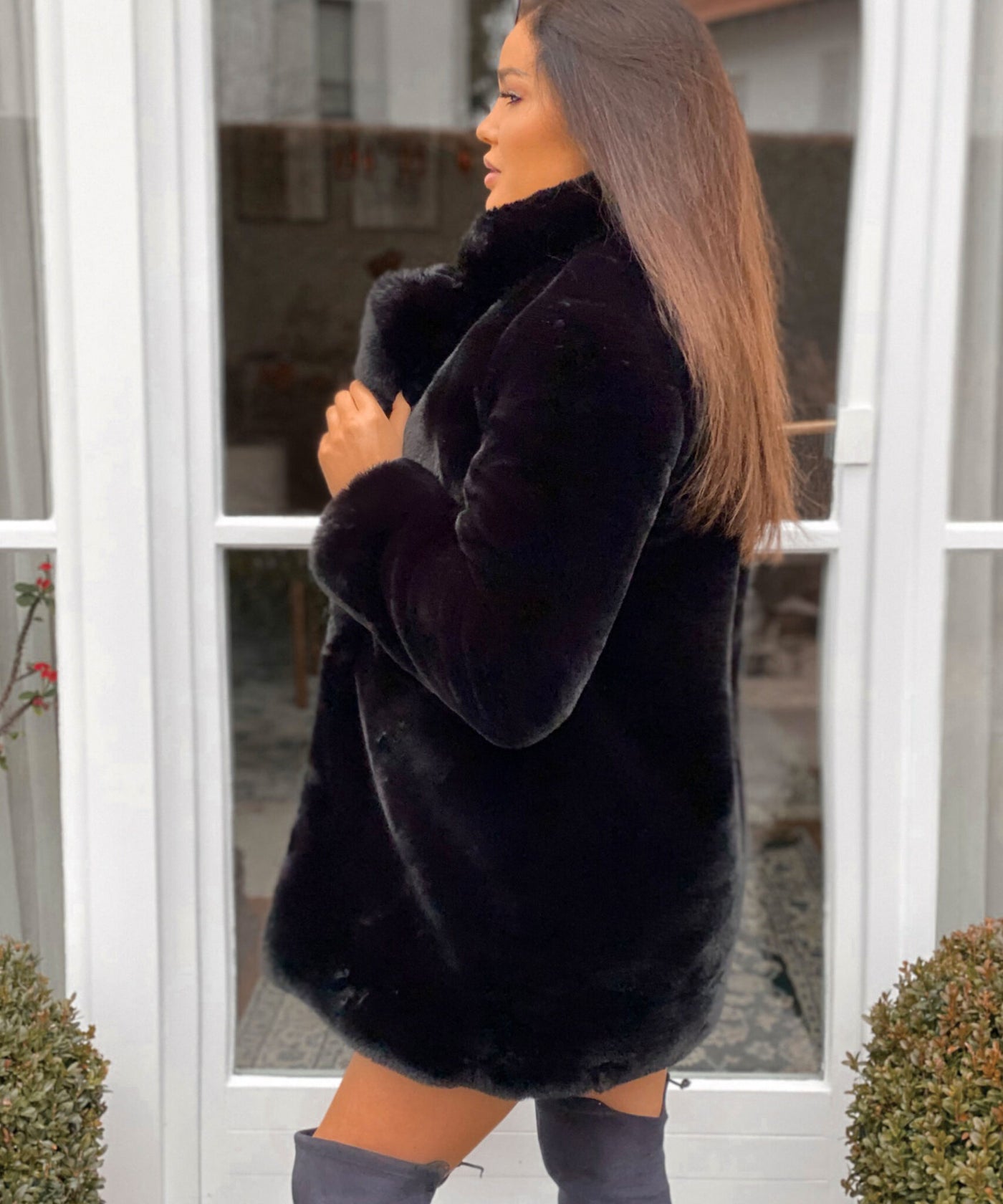 Teddyfell Jacke Schwarz  Ladypolitan - Fashion Onlineshop für Damen   