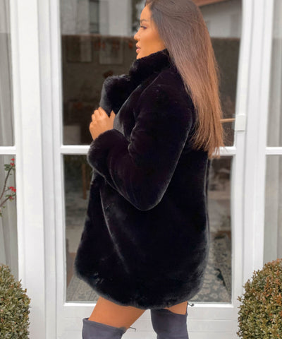 Teddyfell Jacke Schwarz  Ladypolitan - Fashion Onlineshop für Damen   