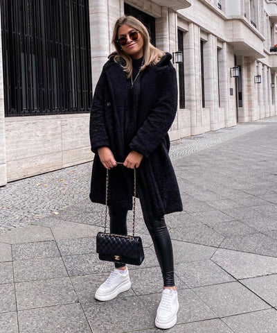 Teddymantel Schwarz  Ladypolitan - Fashion Onlineshop für Damen   