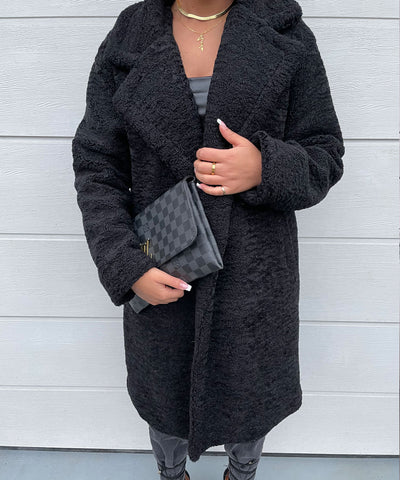 Teddymantel Schwarz  Ladypolitan - Fashion Onlineshop für Damen   